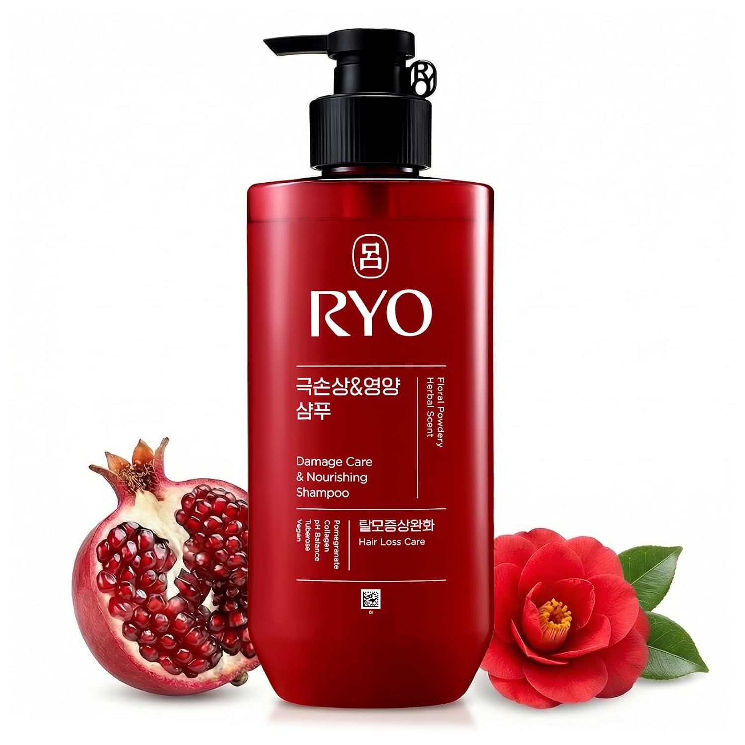 RYO Damage Care & Nourishing Shampoo with Korean Ginseng & Caffeine, 480 ml
